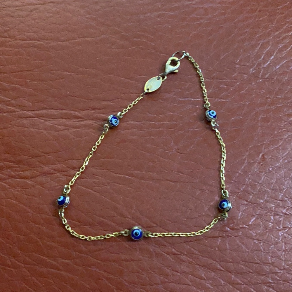 Sterling silver gold plate hamsa bracelet